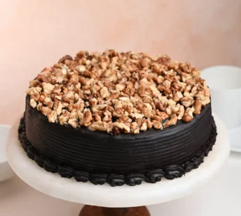 Chocolate Walnut Topped Cake