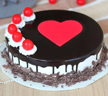 Black Forest Cake With Cherries & Heart