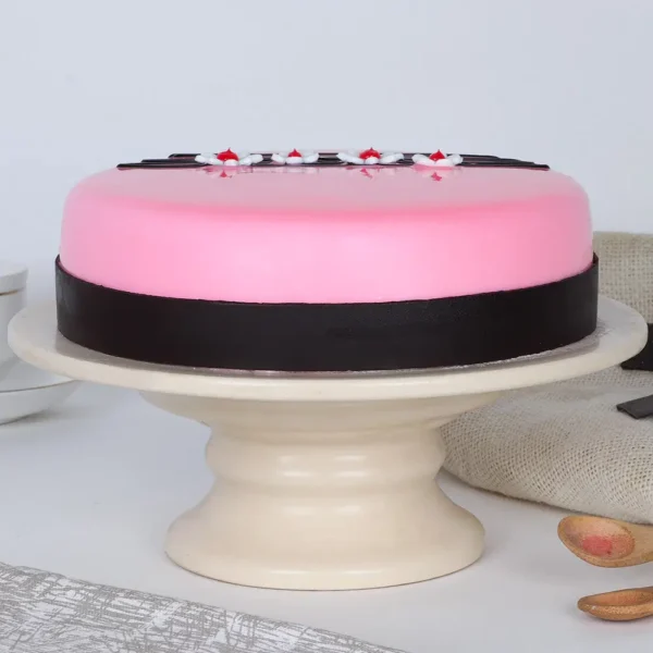 Floral Design Pink Strawberry Cake