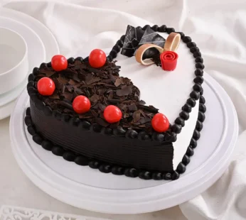 Heart Shape ChocoVanilla Cream Cake