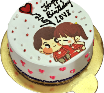 Cute Couple Love Custom Cake