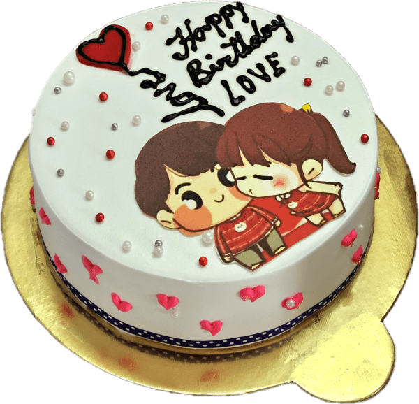 Cute Couple Love Cake