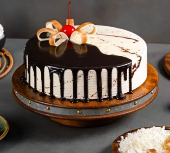 Chocolate Vanilla Half & Half Cake