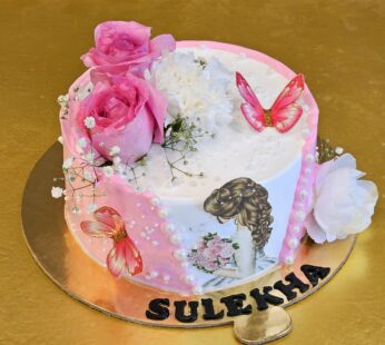 Cute Girl Rose Cake