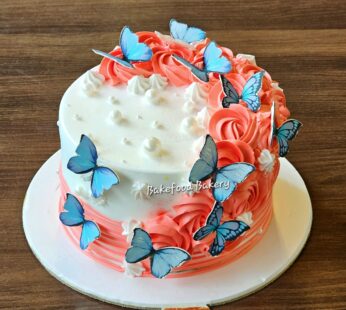 Butterfly Red Floral Cake